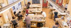 RISD students working in the Metcalf Building Furniture studios
