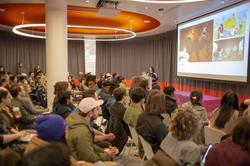 Students attend a Career Center presentation