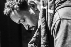 black and white picture of man