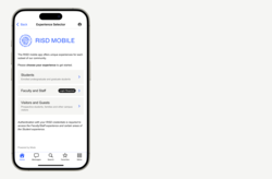 screenshot of the experience selector on risd mobile app