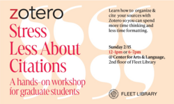 zotero in red and black font over light orange background with white quotation marks