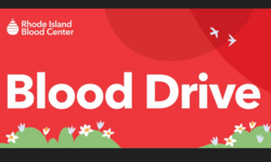 Rhode Island Blood Center Blood Drive sign