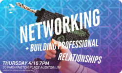 networking in white text over an image with a blue and purple gradient overlay