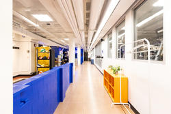 hallway in fitness center connecting workout areas