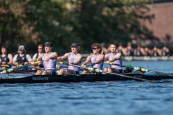 four members of risd rowing team in the water