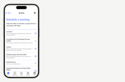 screenshot of the booking screen