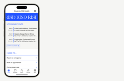screenshot of risd mobile home screen for students