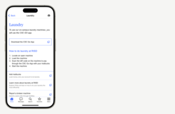 screenshot of the laundry screen on the risd mobile app