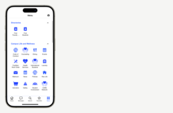 screenshot of menu screen on the risd mobile app