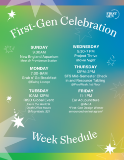 schedule of First-Generation Week events